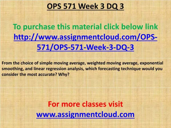 OPS 571 Week 3 DQ 3