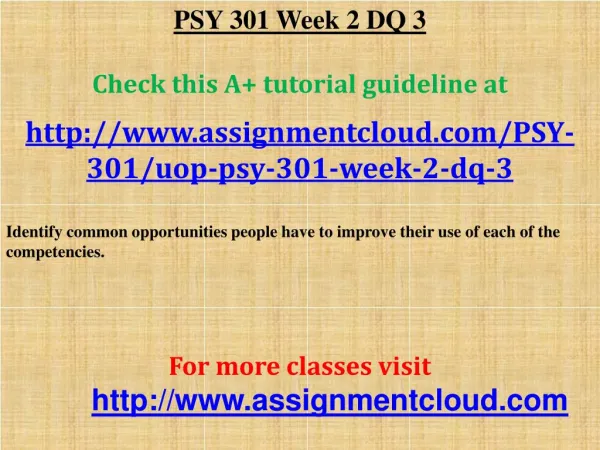 PSY 301 Week 2 DQ 3