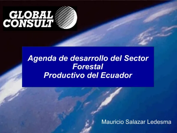 Agenda de desarrollo del Sector Forestal Productivo del Ecuador