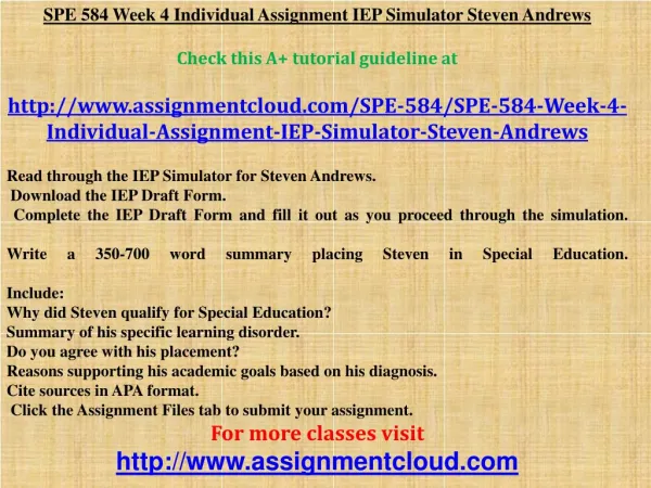 SPE 584 Week 4 Individual Assignment IEP Simulator Steven An