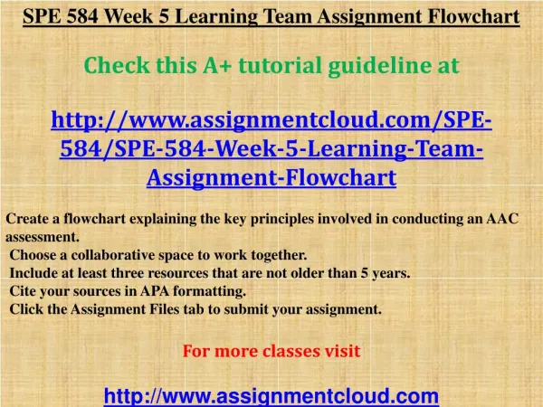 SPE 584 Week 5 Learning Team Assignment Flowchart