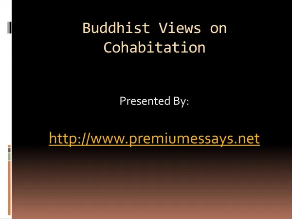 Buddhist Views on Cohabitation