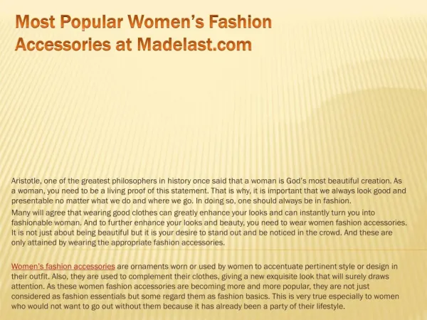 Most popular women’s fashion accessories at madelast com