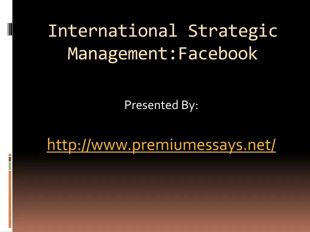 international strategic management facebook