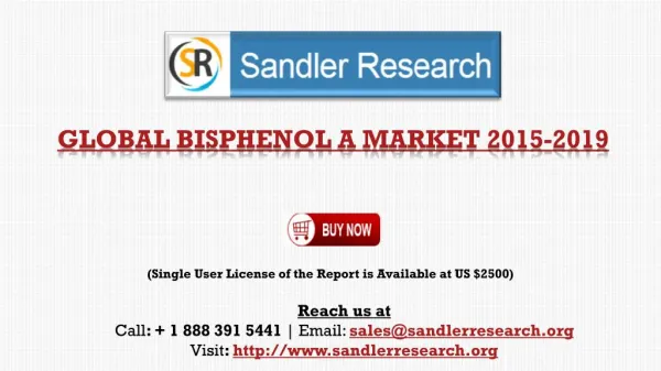 Bisphenol A Market to Grow at 5.1% CAGR by 2019