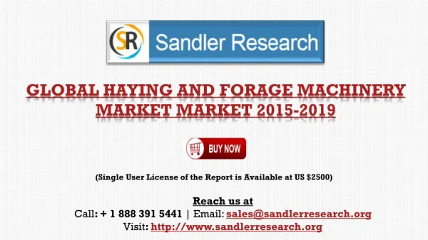 Global Haying and Forage Machinery Market 2015-2019