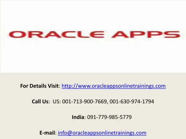 Oracle 10g Online Training and Placement - Oracle Apps Onlin