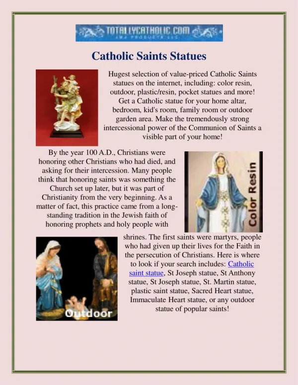 Catholic Saints Statues