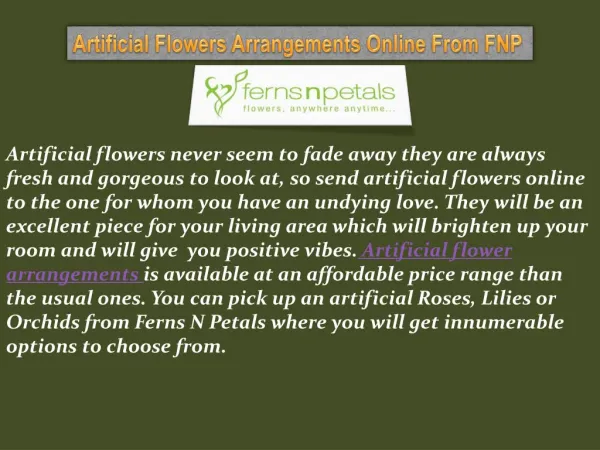Artificial Flower & Flowers Arrangements Online