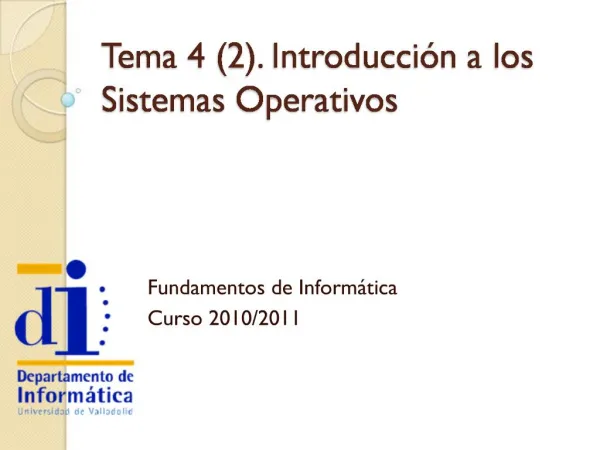 Tema 4 2. Introducci n a los Sistemas Operativos