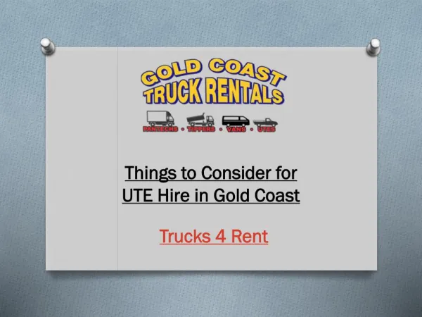 Things to Consider for UTE Hire in Gold Coast
