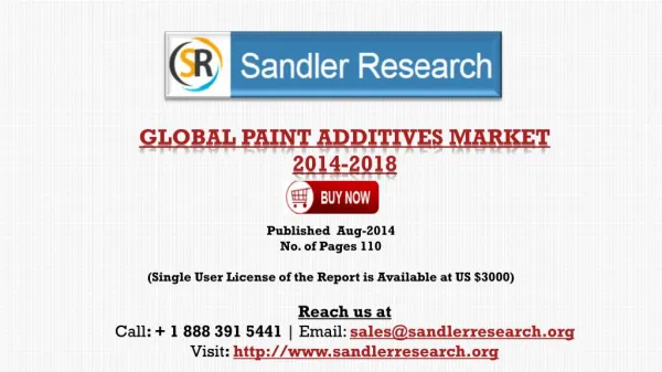 Paint Additives Market - Driver, Challenge and Trend Analysi
