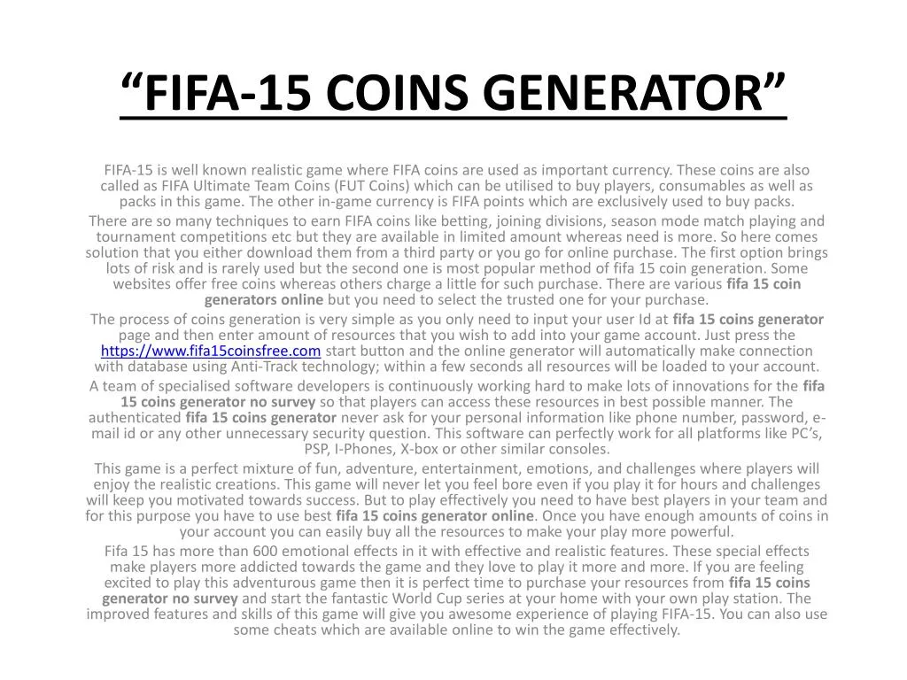 fifa 15 coins generator