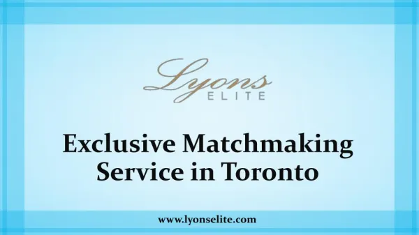 Exclusive Matchmaking Service in Toronto