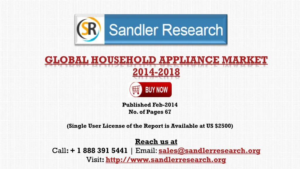 global household appliance market 2014 2018