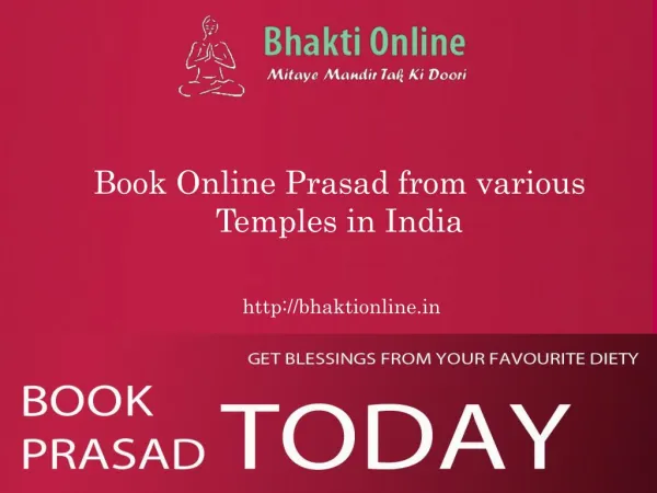 Book Online Prasad from various Temples in India
