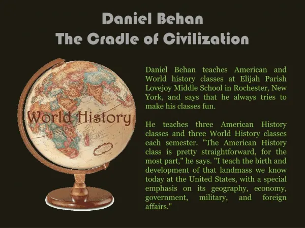 Daniel Behan The Cradle of Civilization