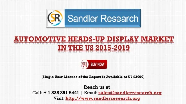 Automotive Heads-up Display Market in the US 2015-2019