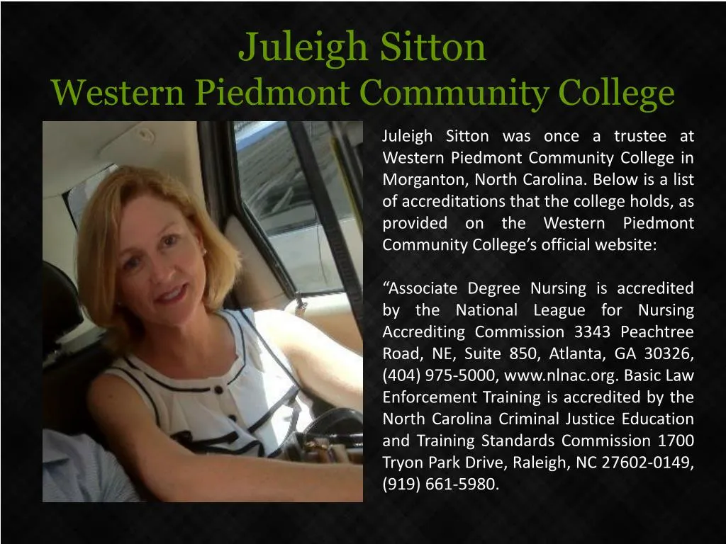 juleigh sitton western piedmont community college