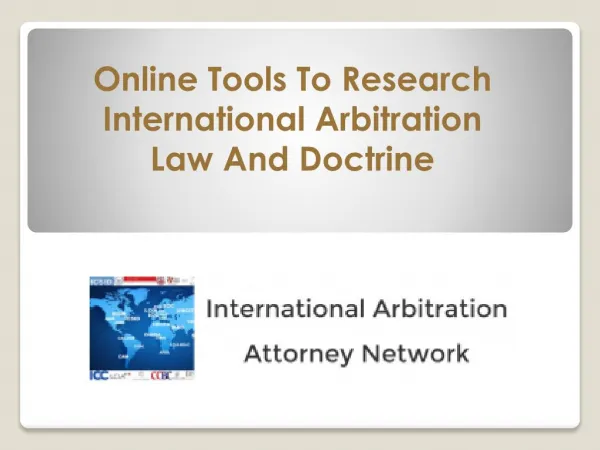 Research International Arbitration Law And Doctrine