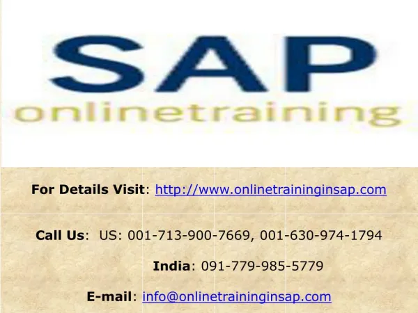 SAP BW Online Training and Placement