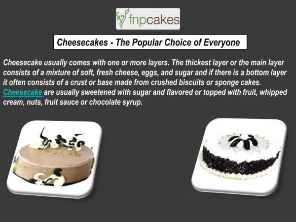 Cheesecake Express Delivery Online From FNP Cakes