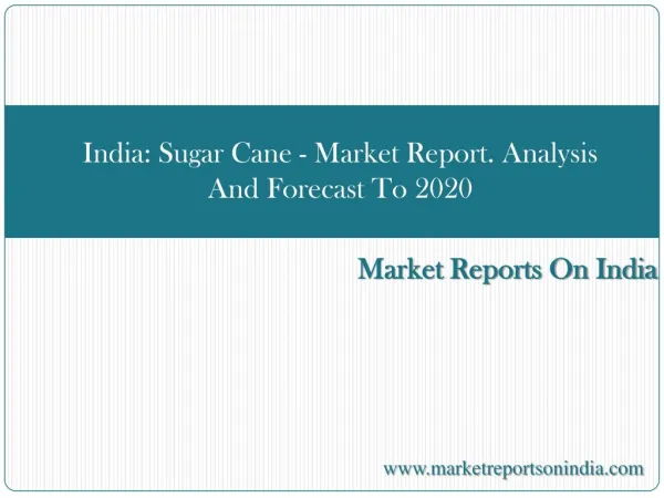 India: Sugar Cane - Market Report. Analysis And Forecast