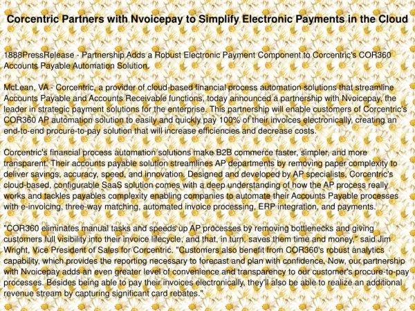 Corcentric Partners with Nvoicepay to Simplify Electronic