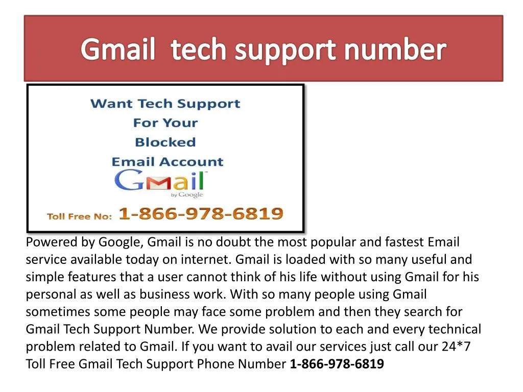 gmail tech support number