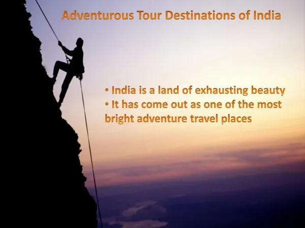 Adventurous tour of India