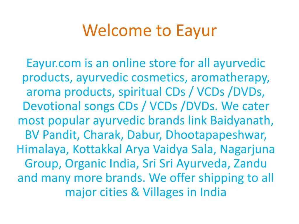 welcome to eayur