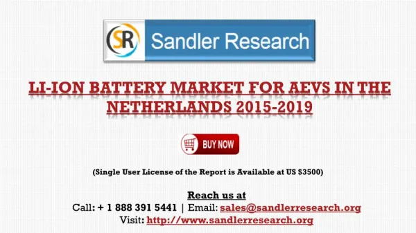 Li-ion Battery Market for AEVs in the Netherlands 2015-2019