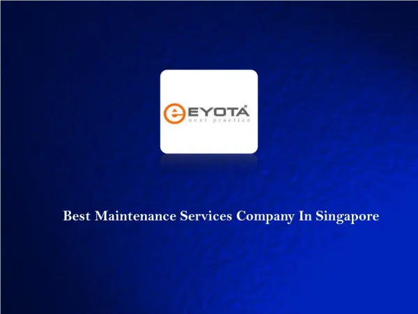 Maintenance Services In Singapore