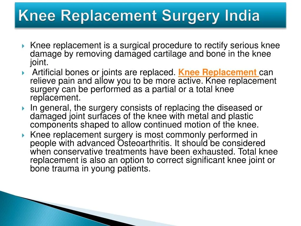 knee replacement surgery india