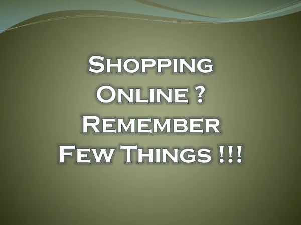 Before shopping online!