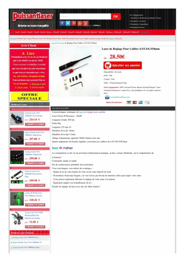 laser de reglage pour carabine