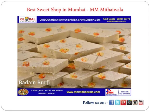 Best Sweet Shop in Mumbai - MM Mithaiwala