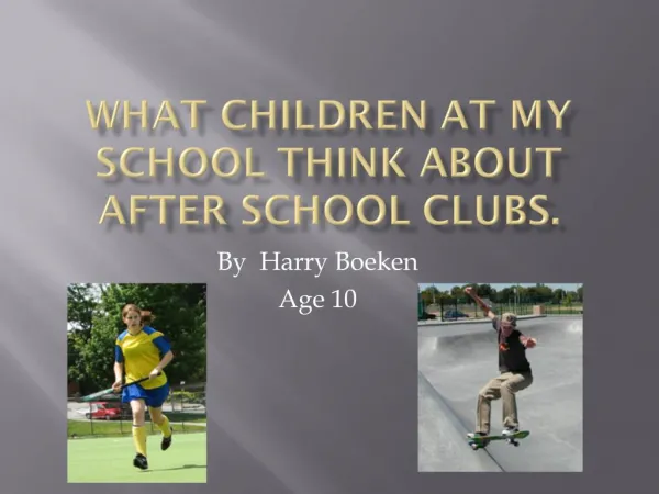 What children at my school think about after school clubs.