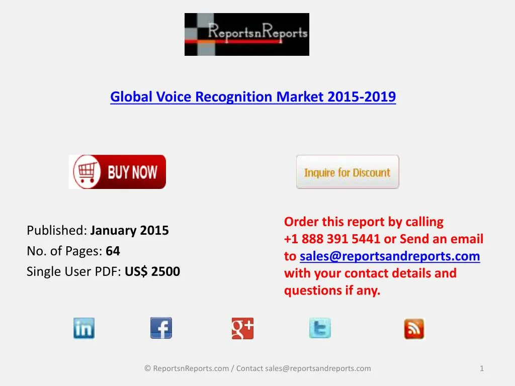 global voice recognition market 2015 2019