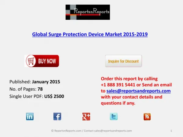 Global Surge Protection Device Market 2015-2019