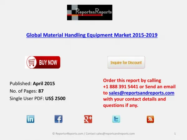 Material Handling Equipment Market 2019 Forecast Worldwide