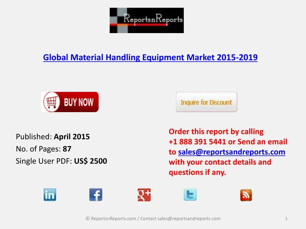 global material handling equipment market 2015 2019