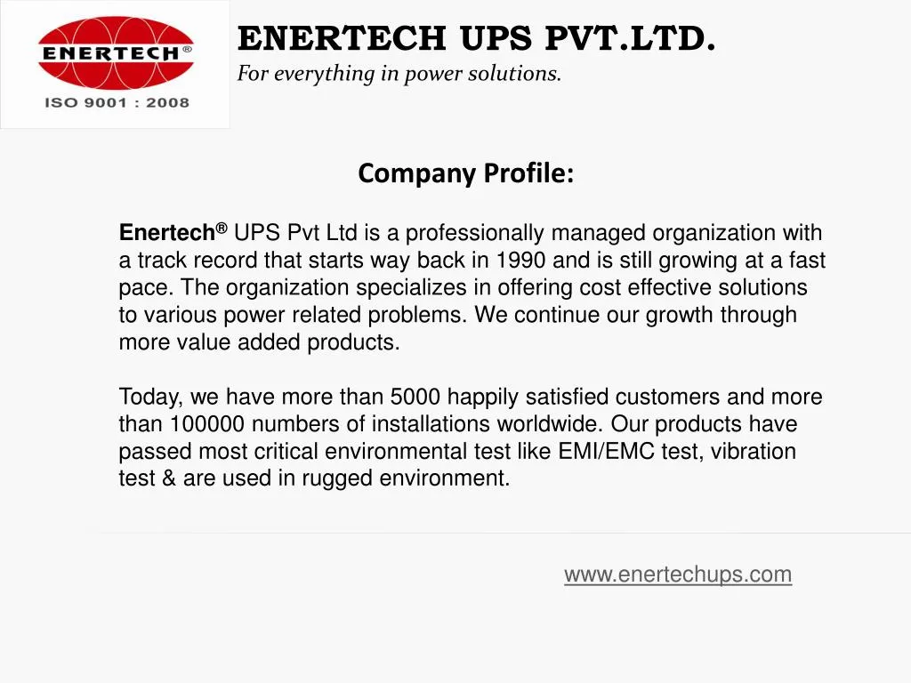 enertech ups pvt ltd for everything in power solutions
