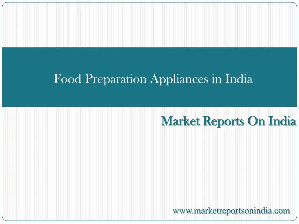 food preparation appliances in india