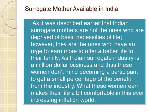 Surrogate Mothers from India