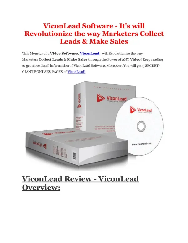 ViconLead full features review and giant bonuses bundle