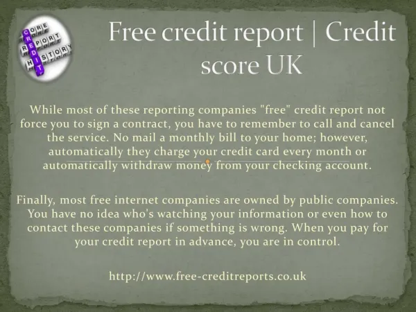 Free credit report http://www.free-creditreports.co.uk | UK