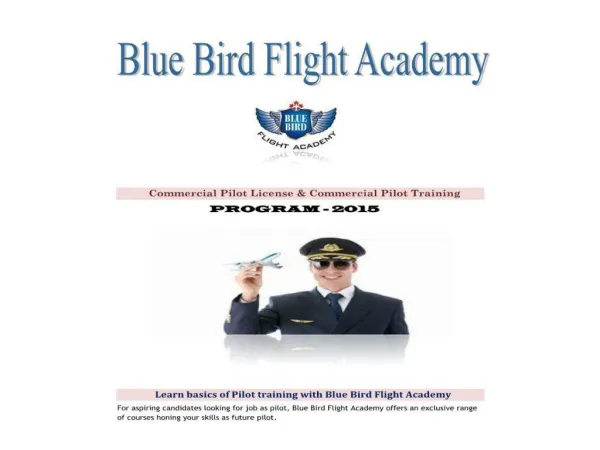 Pilot training,Commercial Pilot training - Blue Bird Academy