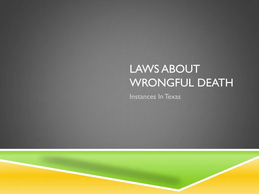 laws about wrongful death