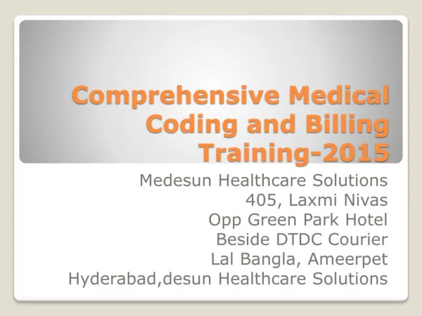 Medical coding training in hyderabad